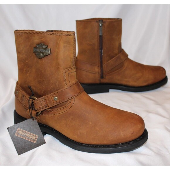 Harley-Davidson Scout 8" Harness Men's Brown Leather Motorcycle Boots NEW SZ 10 - Picture 3 of 9